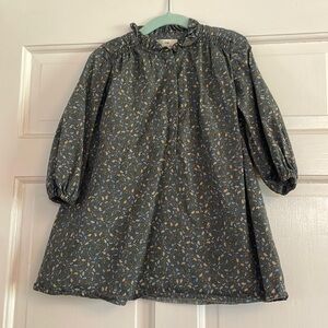 Green flowered print dress